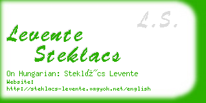 levente steklacs business card